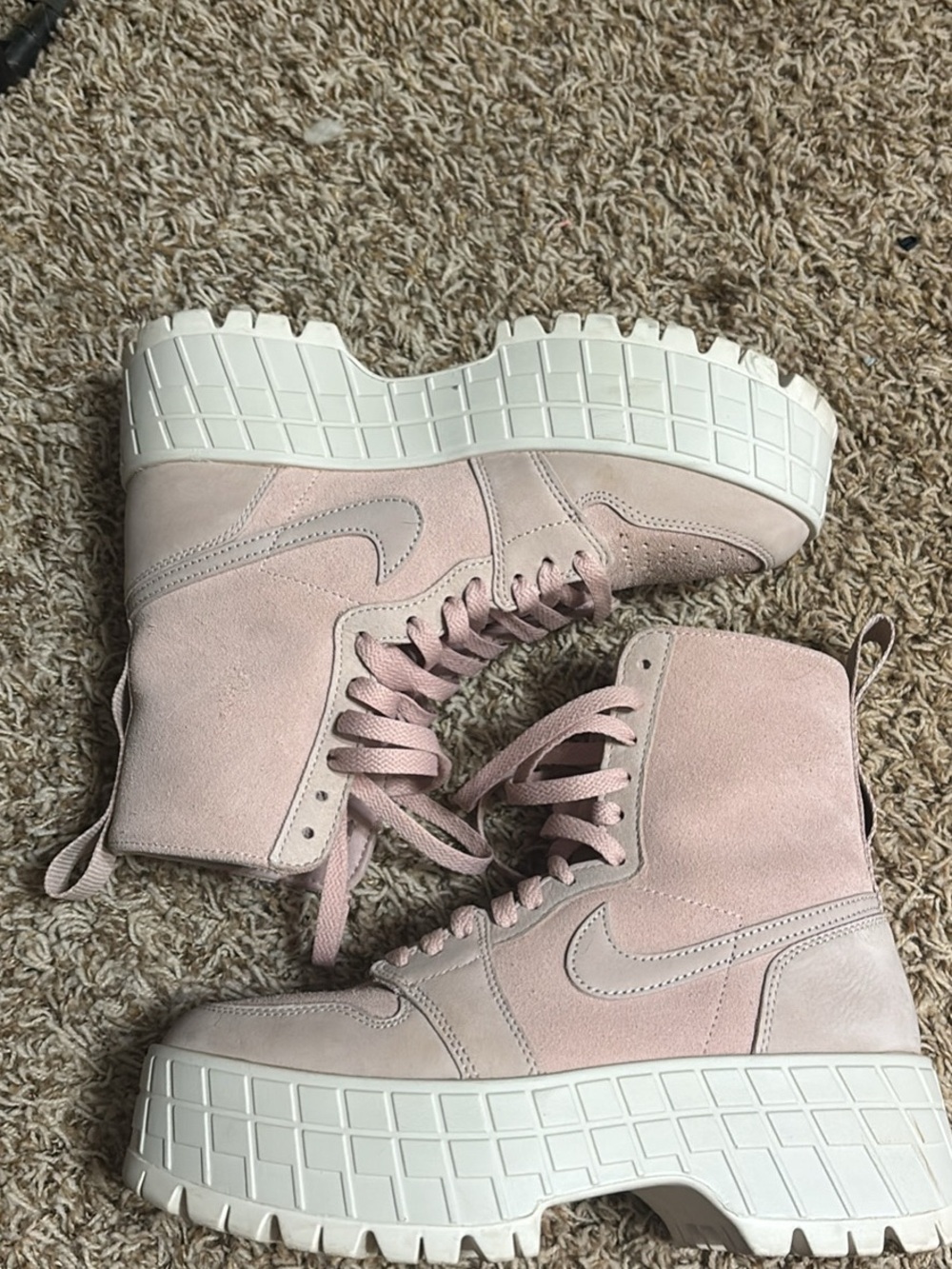 Size 7.5 Brooklyn Jordan 1 Pink Oxford